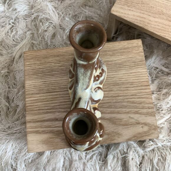 Vintage Frankoma Pottery 304 Candleholders *Note Not A Matching Pair - Picture 11 of 17